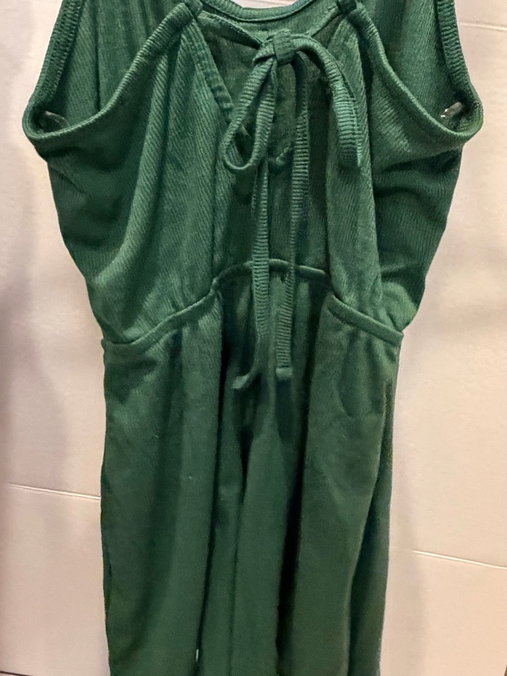 Green Button-Front romper - Picture 2 of 3